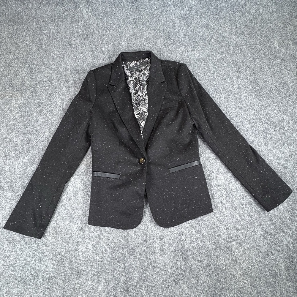 The Limited Blazer Women's S Black Speckled Dark Academia Office Classic Preppy